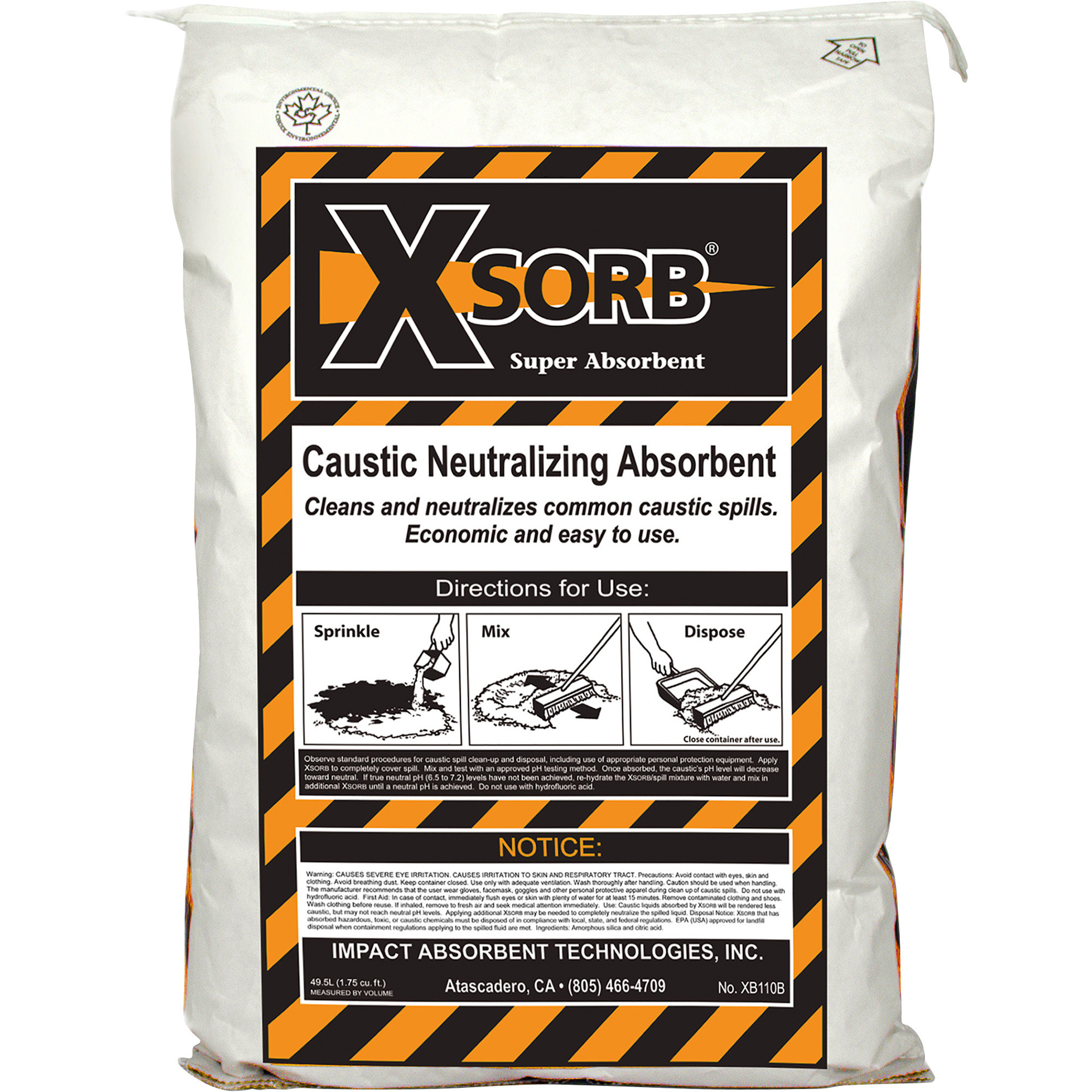 Impact Absorbents Caustic Neutralizer - 20-Lb. Bag, Model# XB110B